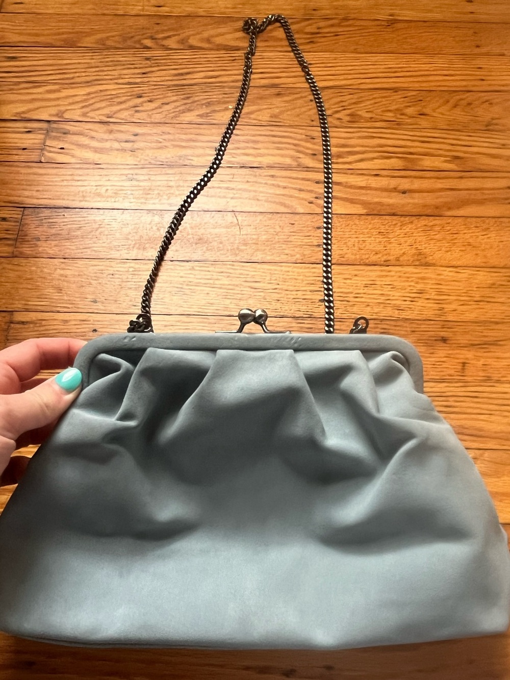 Universal Thread Blue Kiss-Lock Frame Handbag.